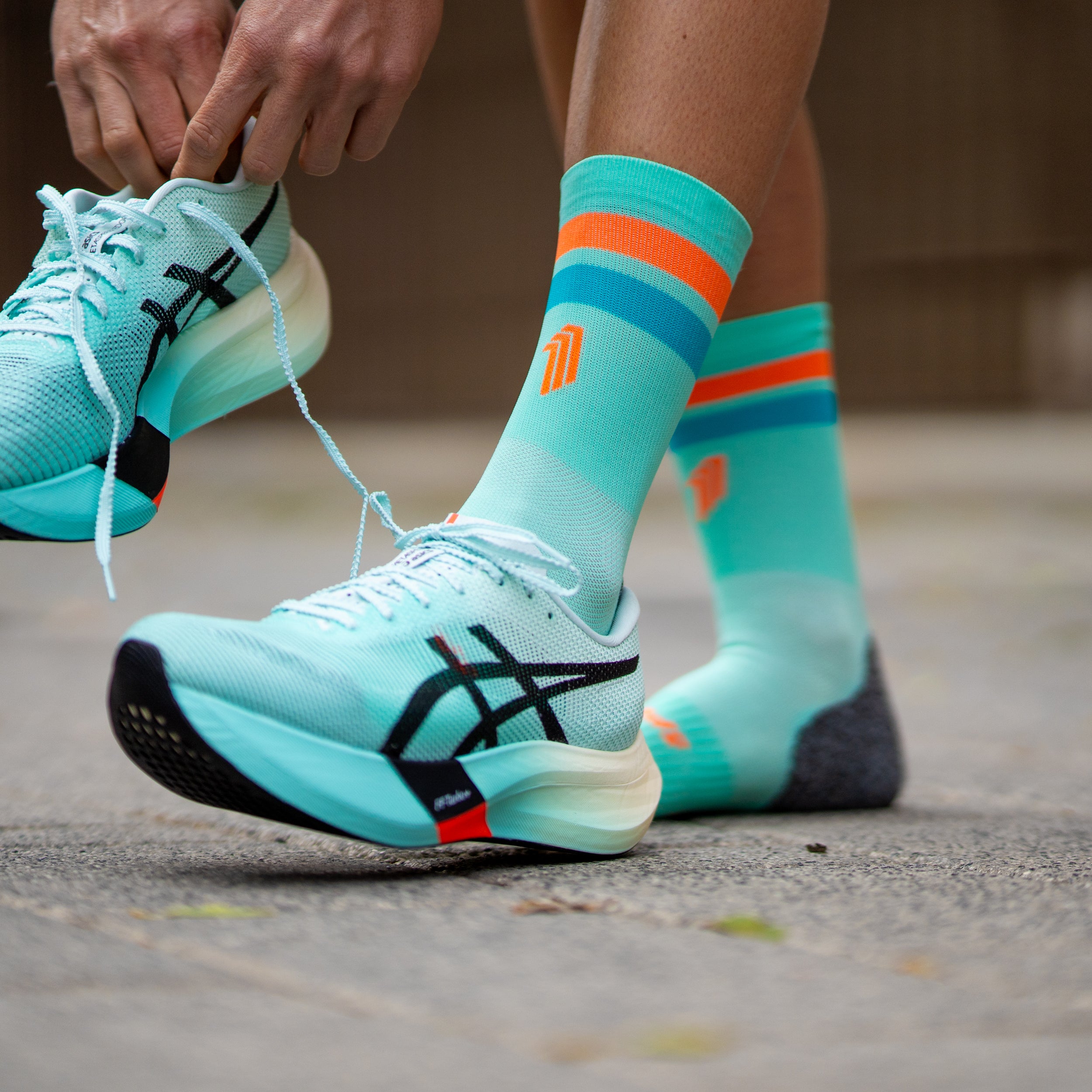 PRO GREEN ORANGE - RUN ULTRALIGHT SOCKS