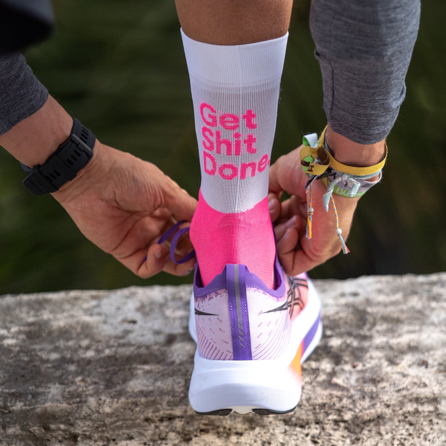 GET SHIT DONE PINK - RUNNING SOCKS