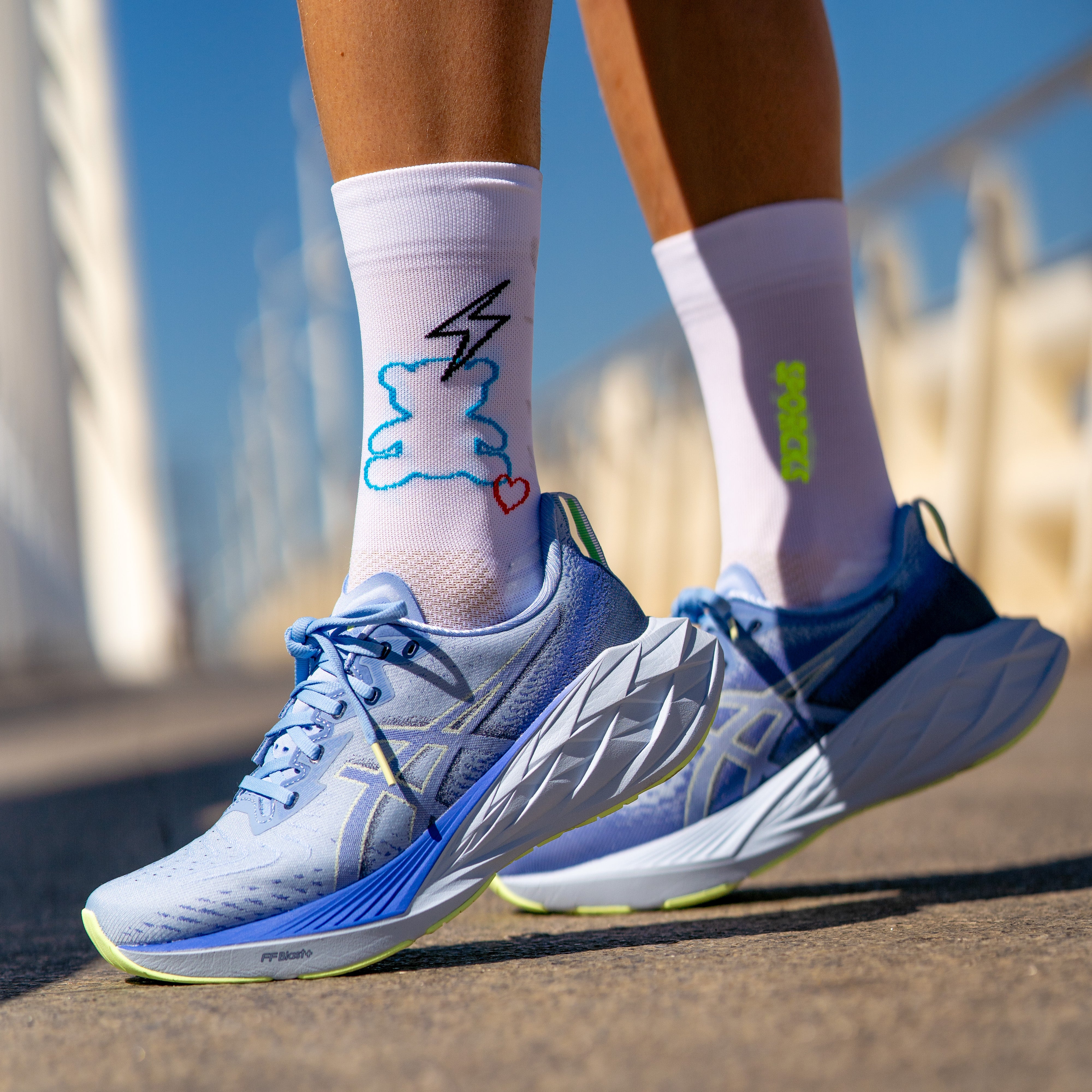 MY TEDDY WHITE - CHAUSSETTE DE COURSE