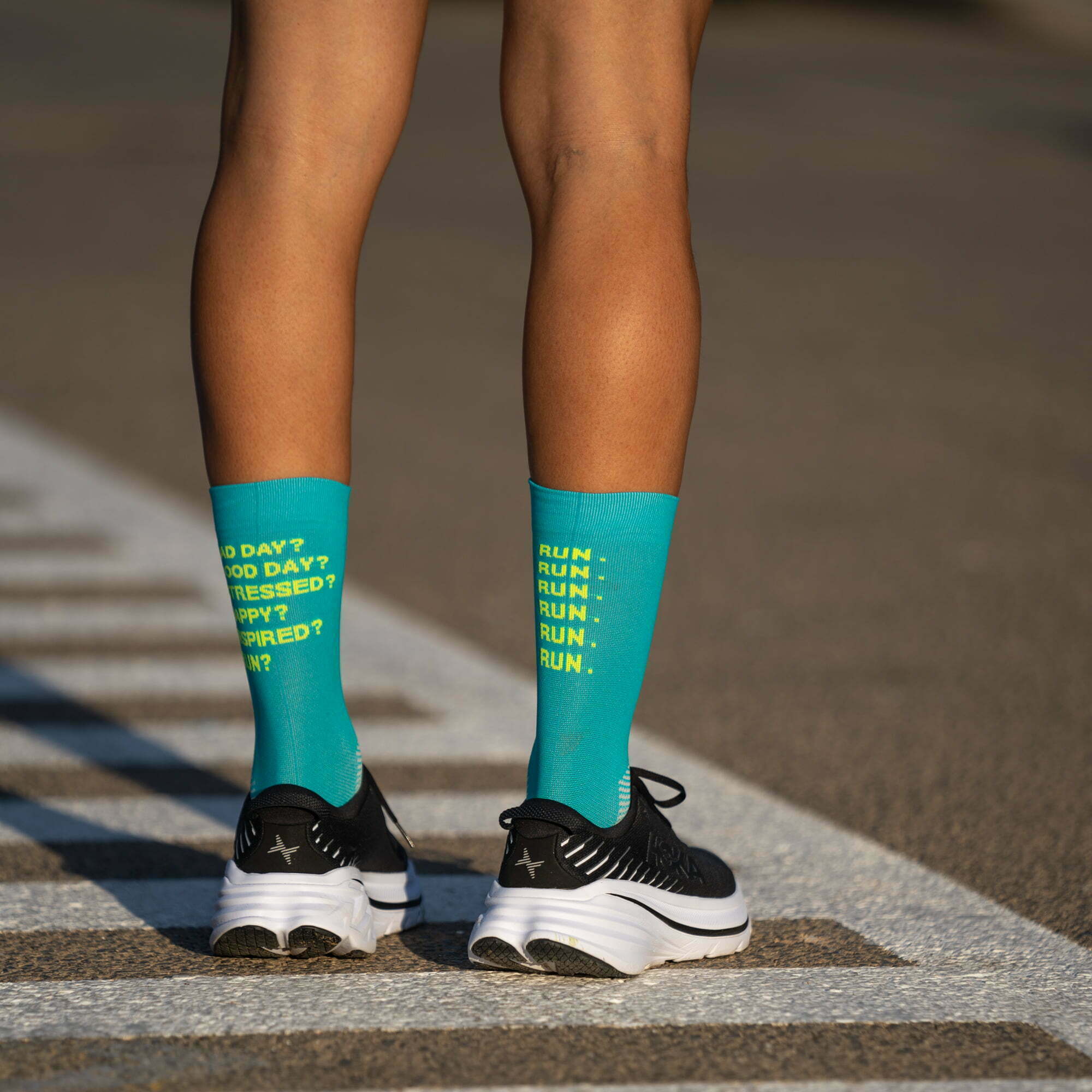JUST RUN GREEN - RUNNING SOCKS