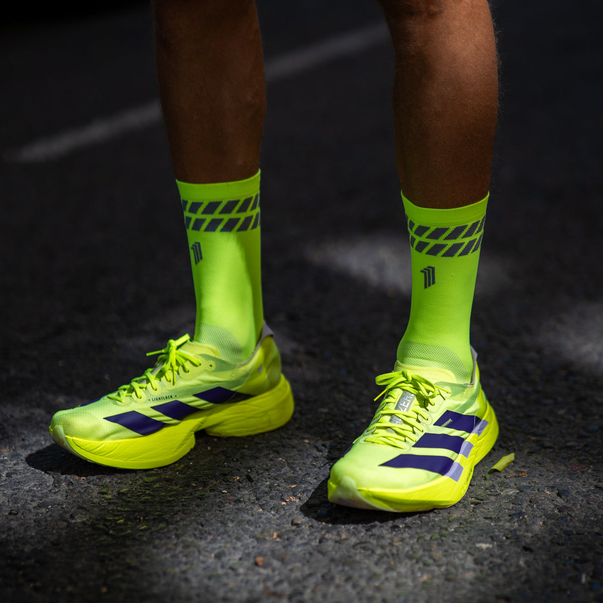 ULTRALIGHT PRO STRIPED YELLOW - CALCETÍN RUN ULTRALIGHT