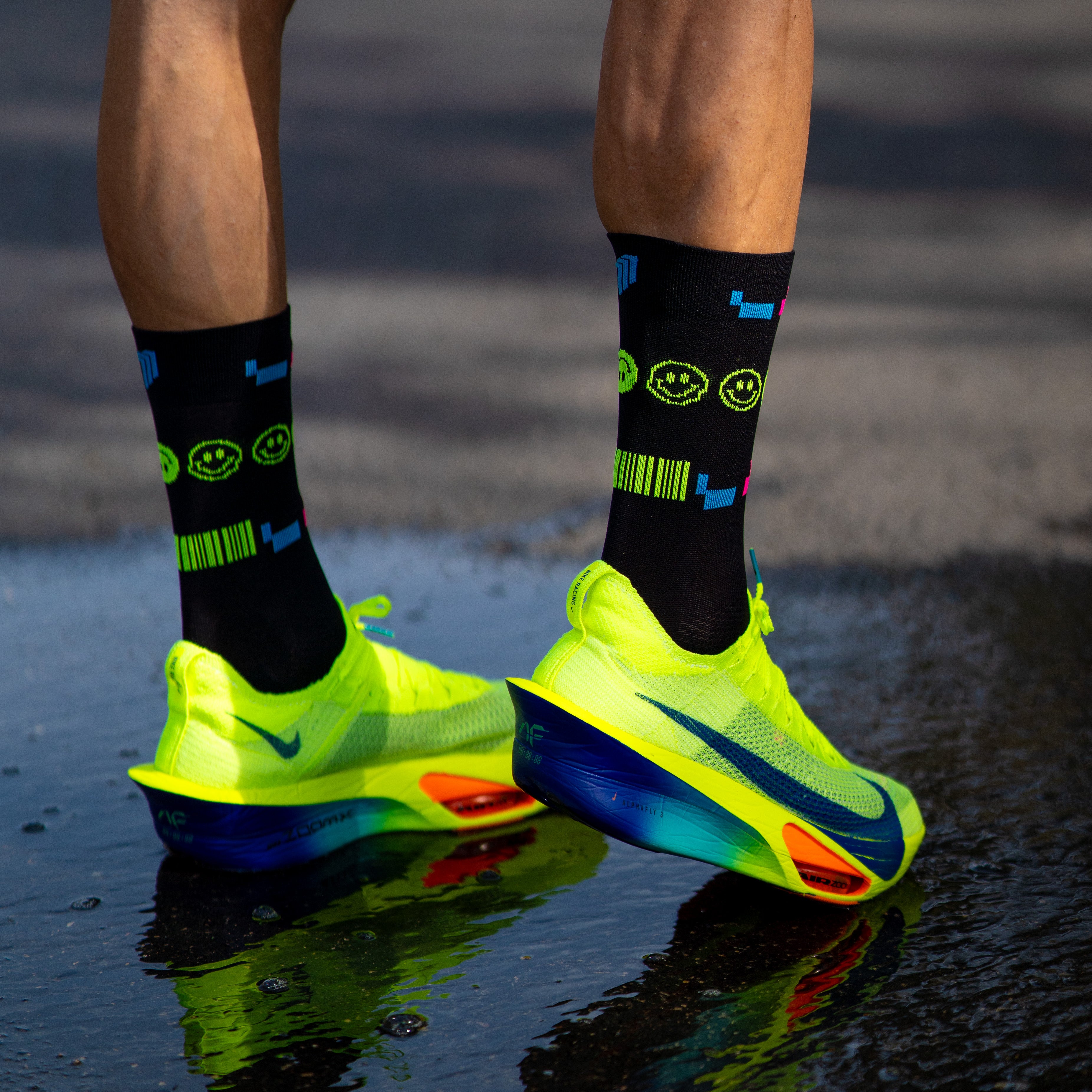 80'S NIGHT BLACK - RUNNING SOCKS