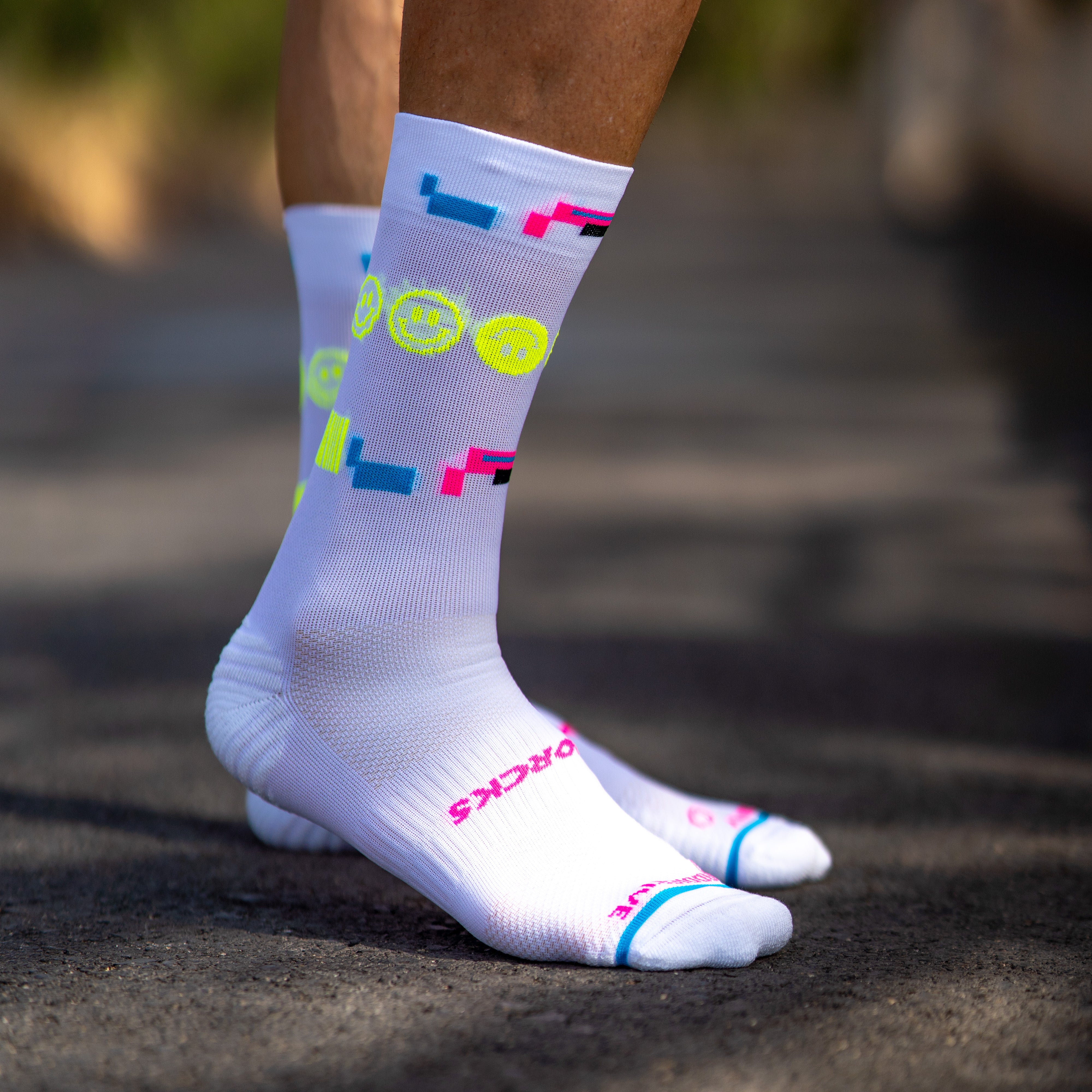 80´S NIGHT WHITE - RUNNING SOCKS