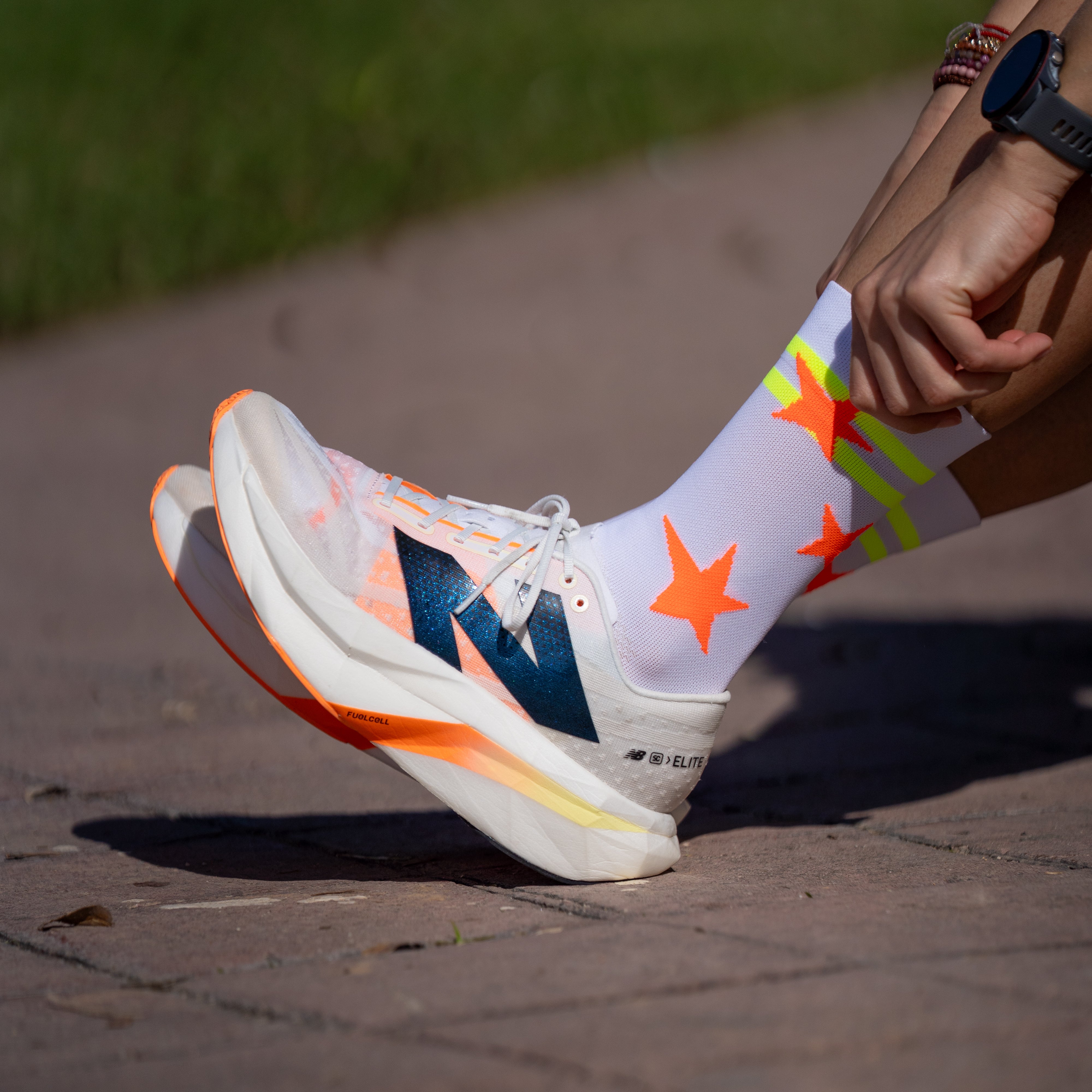 RUN STAR ORANGE - CHAUSSETTE DE COURSE