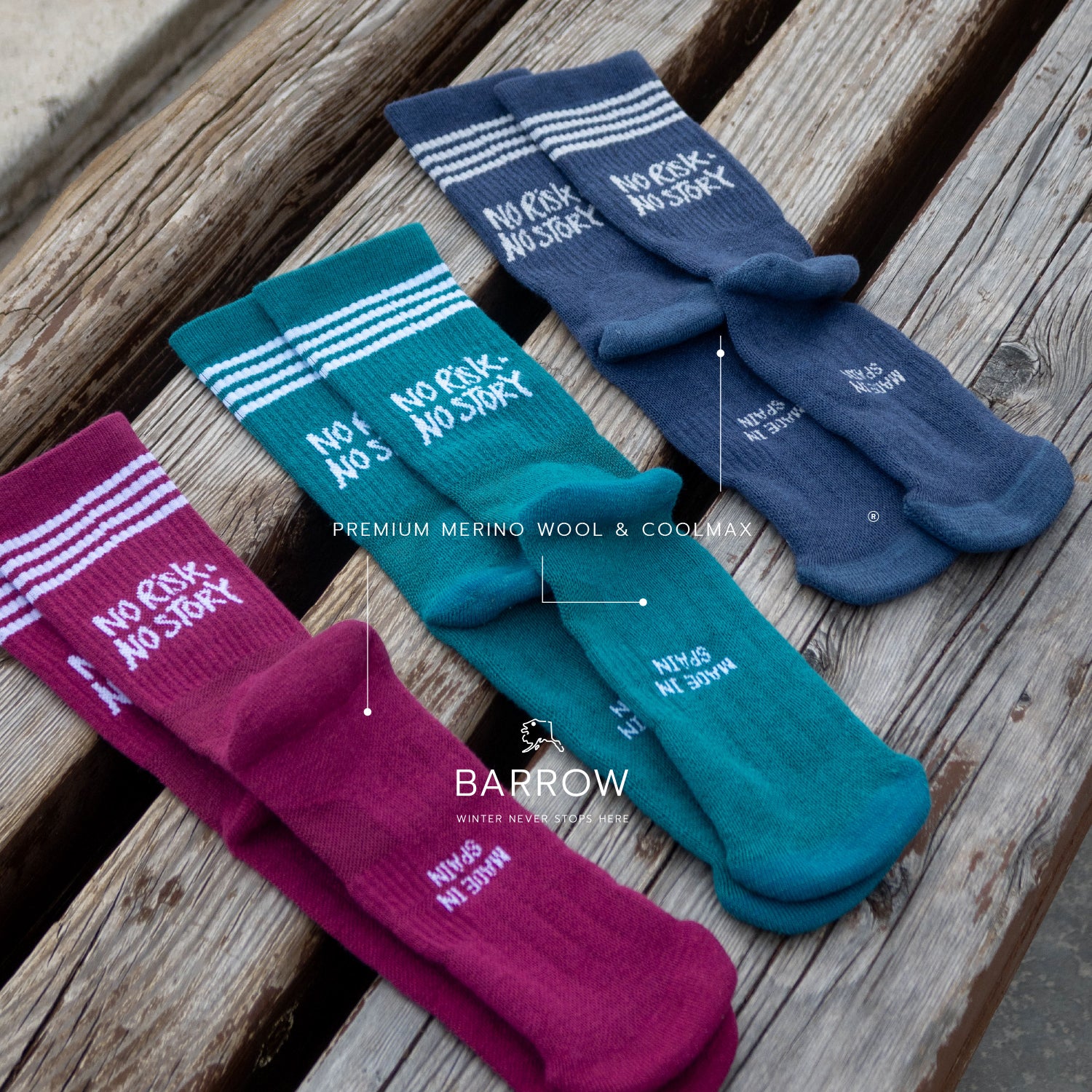 NO RISK BERRY - WINTER LAUFSOCKEN