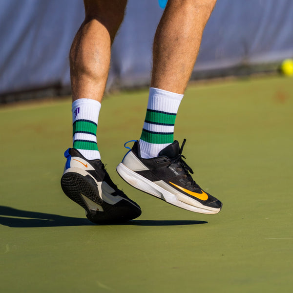 Chaussettes de Sport Homme Tennis Padel Respirant en coton doux certifié.  Chaussettes Performance pour le Football Crossfit Gym Basket Yoga Randonnée  Sport, 2 Paires, Blanc, 39-42 : : Mode
